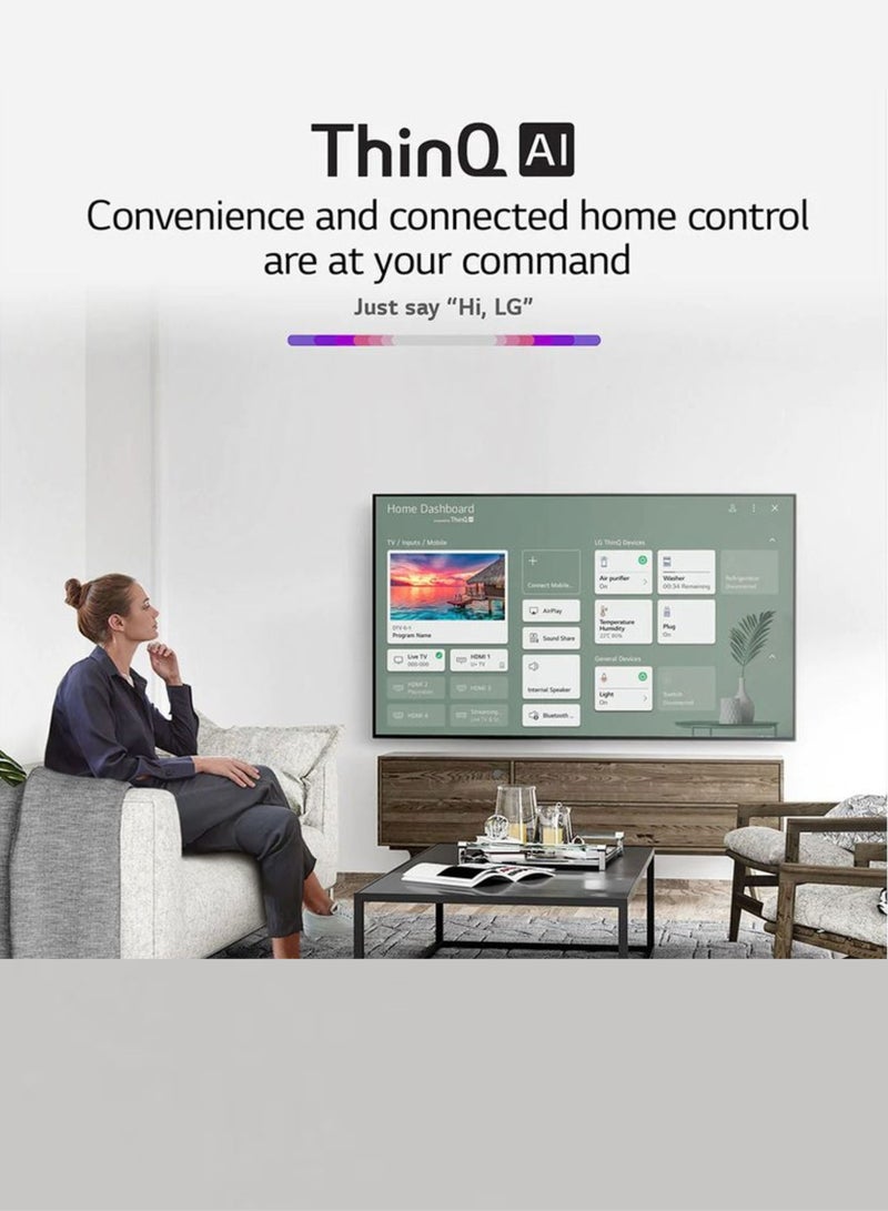 LG - 65-Inch NanoCell 4K Smart TV (NANO80), webOS 22, α5 Gen5 AI Processor 4K, Active HDR10 Pro, AI Sound Pro, ThinQ AI, HGiG, ALLM, 60Hz, Magic Remote – 2022 Model 65NANO80SQA Black - Image 1