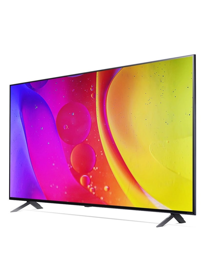 LG - 65-Inch NanoCell 4K Smart TV (NANO80), webOS 22, α5 Gen5 AI Processor 4K, Active HDR10 Pro, AI Sound Pro, ThinQ AI, HGiG, ALLM, 60Hz, Magic Remote – 2022 Model 65NANO80SQA Black - Image 1