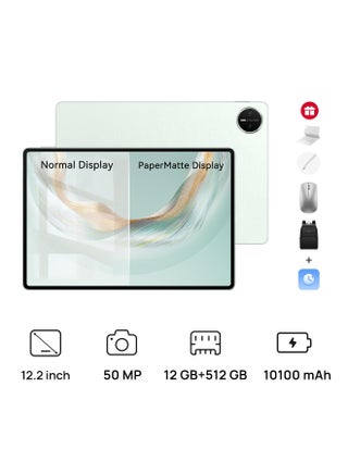 MatePad Pro 12.2-Inch 2025 PaperMatte Edition Tablet Green 12GB RAM+ 512GB WiFi With Free Inbox White Keyboard + M-Pencil + Bluetooth Mouse + Backpack - Middle East Version - pnsku/N70183893V/45/_/1751347785/2197e9fc-3344-43d6-9115-c4a63d83d1c3