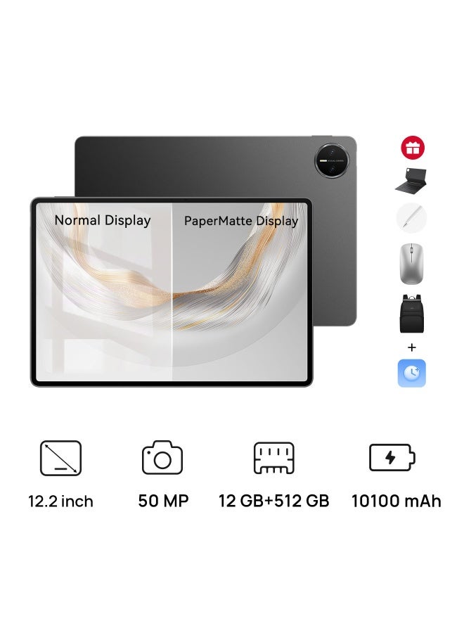 HUAWEI MatePad Pro 12.2-Inch 2025 PaperMatte Edition Tablet Black 12GB RAM+ 512GB WiFi With Free Inbox Black Keyboard + M-Pencil + Bluetooth Mouse + Backpack - Middle East Version  - Image 1