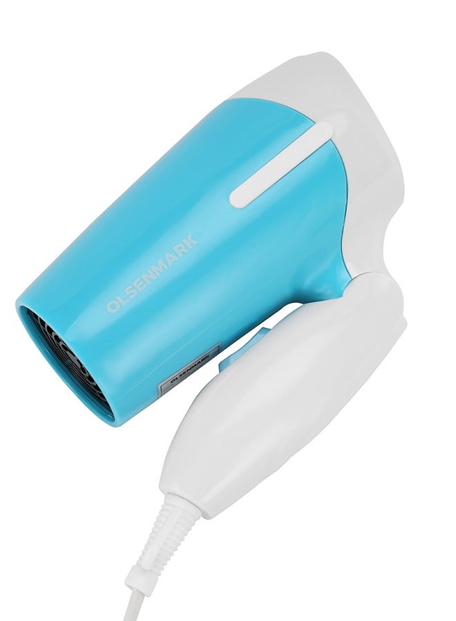Olsenmark Hair Dryer 850W With 2 Speed Control, Foldable Handle, Over Heat Protection OMH4101 Sky Blue/White  - Image 4