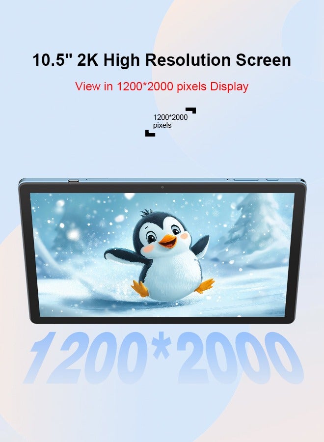 C idea C Idea Tablet 10.5 Inch , WIFI Android Tablet Pc with SIM, 2K Screen Educational Tablet with keyboard and Mouse CM10500 Plus Blue  - Image 2