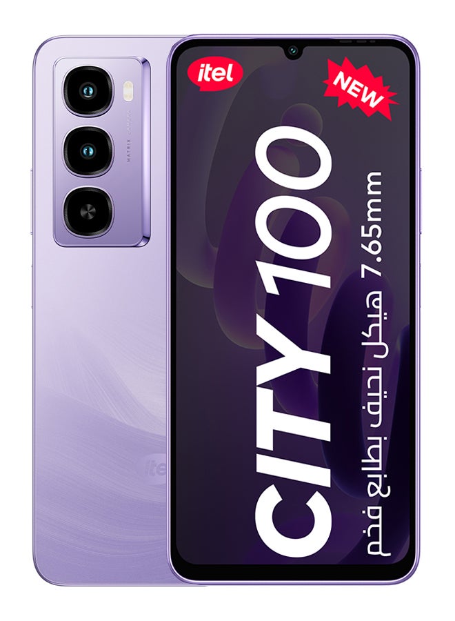 ITEL City 100 Dual SIM Fairy Purple 4+8GB RAM 256 GB 4G - Miidle east Version - Image 1