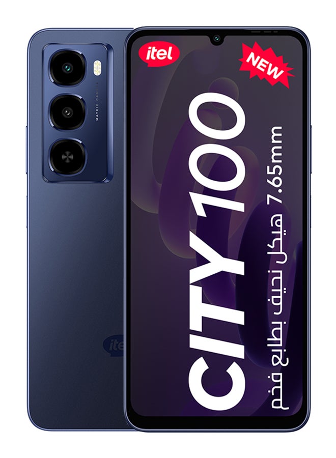 City 100 Dual SIM Navy Blue 4+8GB RAM 256 GB 4G Middle East Version