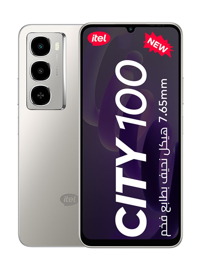 ITEL City 100 Dual SIM Pure Titanium 4+8GB RAM 256 GB 4G Miidle east Version - Image 1