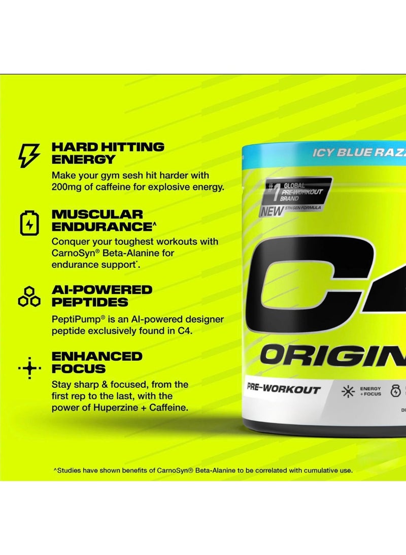 CELLUCOR C4 Original Explosive Pre-Workout Icy Blue Raspberry 50 Servings  - Image 4