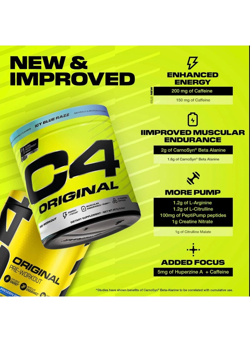 CELLUCOR C4 Original Explosive Pre-Workout Icy Blue Raspberry 50 Servings  - Image 2