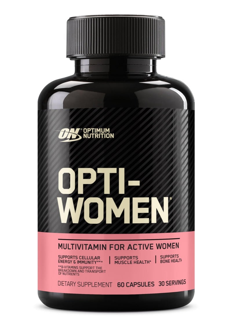 أوبتيموم نيوتريشن أوبتي-ويمن فيتامينات متعددة يومية للنساء، مكمل دعم المناعة مع الحديد، 30 يومًا، 60 حبة - Image 1
