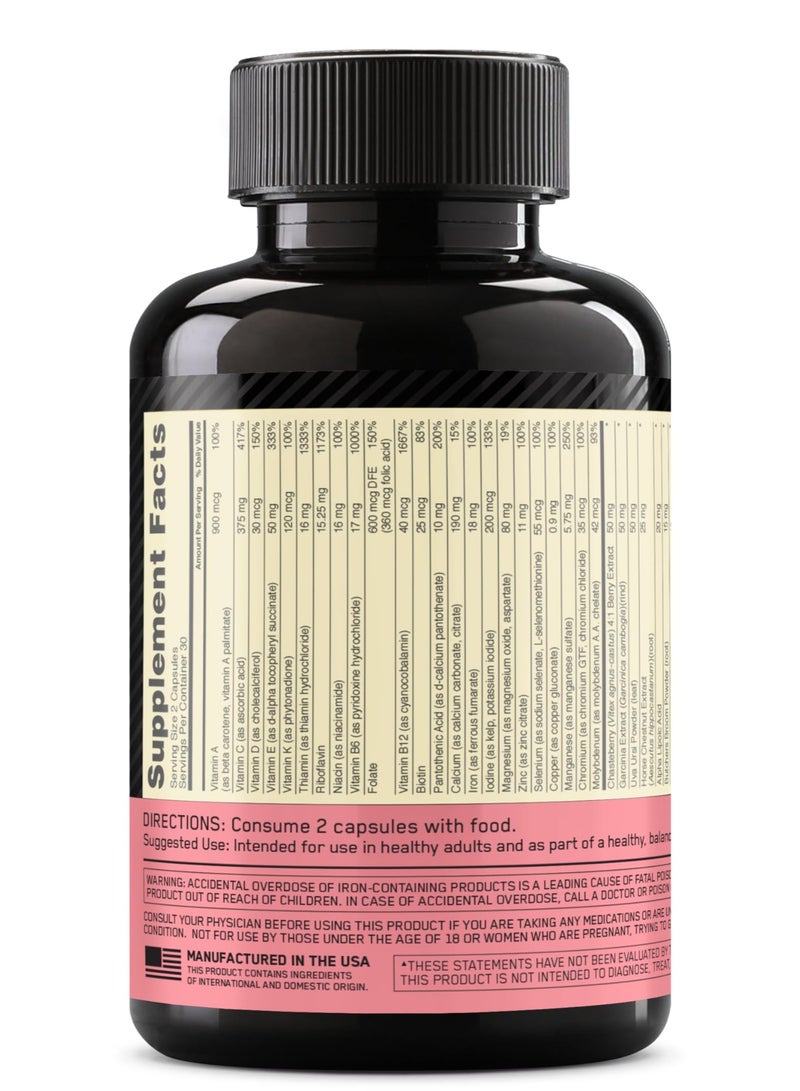 أوبتيموم نيوتريشن أوبتي-ويمن فيتامينات متعددة يومية للنساء، مكمل دعم المناعة مع الحديد، 30 يومًا، 60 حبة - Image 5