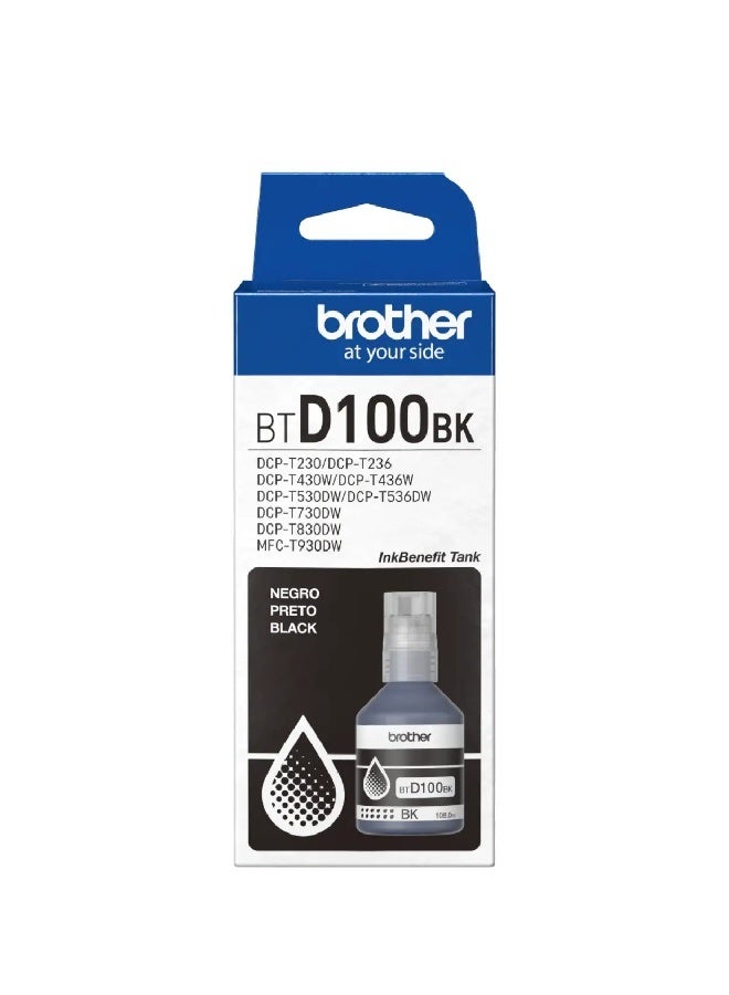 Brother Genuine BTD100BK Black Ink bottle – 108.0mlBrother Genuine BTD100BK Black Ink bottle – 108.0ml - Image 2 Brother Genuine BTD100BK Black Ink bottle – 108.0ml Black - Image 2