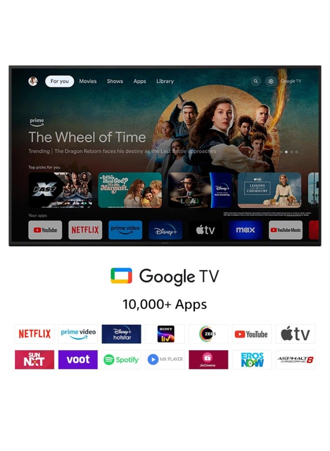 55 Inch BRAVIA 8 OLED 4K HDR Google TV (2024 Model) with XR Triluminos Pro, Dolby Vision & Atmos, IMAX Enhanced, XR OLED Motion, HDMI 2.1, Acoustic Surface Audio+, Chromecast, AirPlay – Smart TV K-55XR80 Black