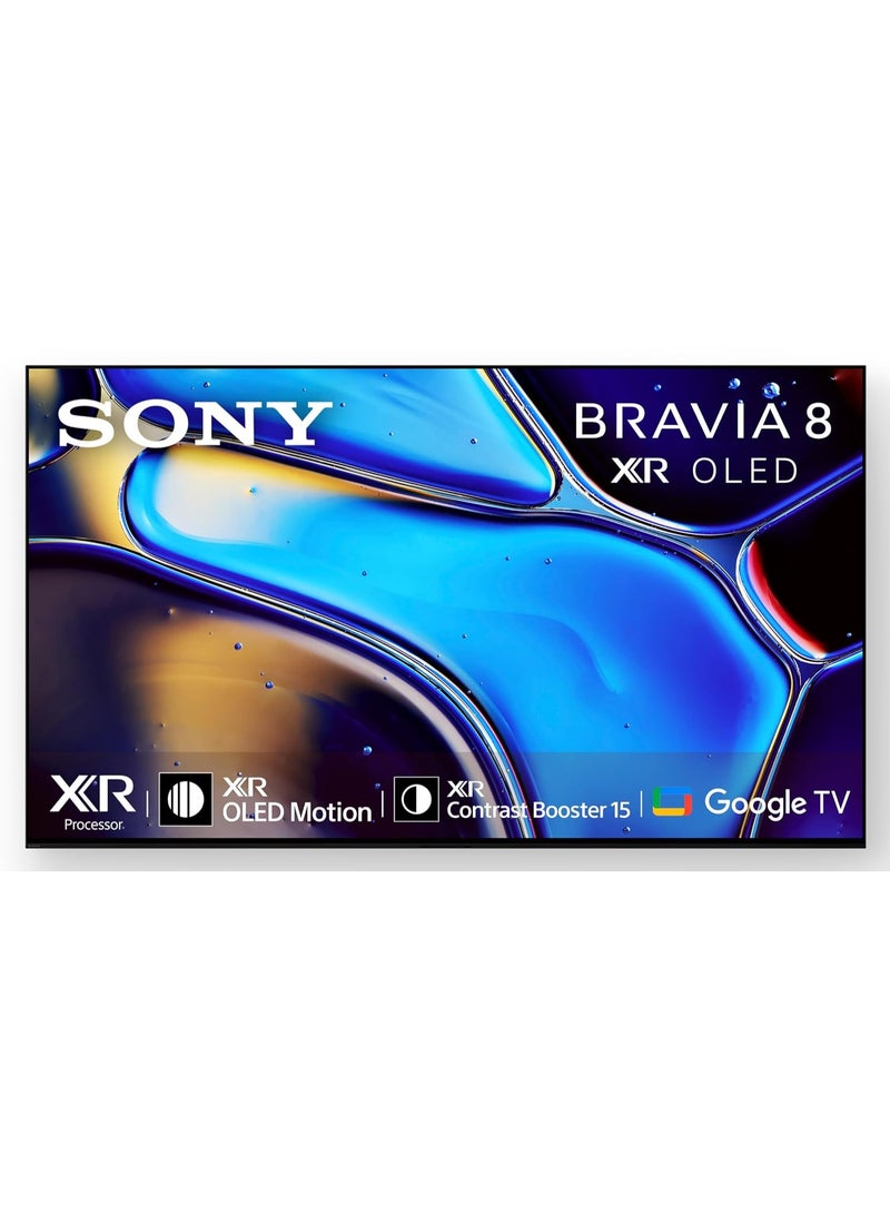 55 Inch BRAVIA 8 OLED 4K HDR Google TV (2024 Model) with XR Triluminos Pro, Dolby Vision & Atmos, IMAX Enhanced, XR OLED Motion, HDMI 2.1, Acoustic Surface Audio+, Chromecast, AirPlay – Smart TV K-55XR80 Black
