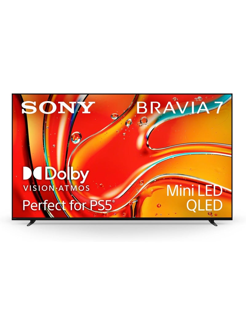 Sony 55 Inch BRAVIA 7 Mini LED QLED 4K HDR Google TV (2024 Model) with XR Backlight Master Drive, Dolby Vision & Atmos, IMAX Enhanced, Voice Zoom 3, HDMI 2.1, AirPlay & Chromecast – XR Motion Clarity, Smart TV K-55XR70 Black  - Image 1