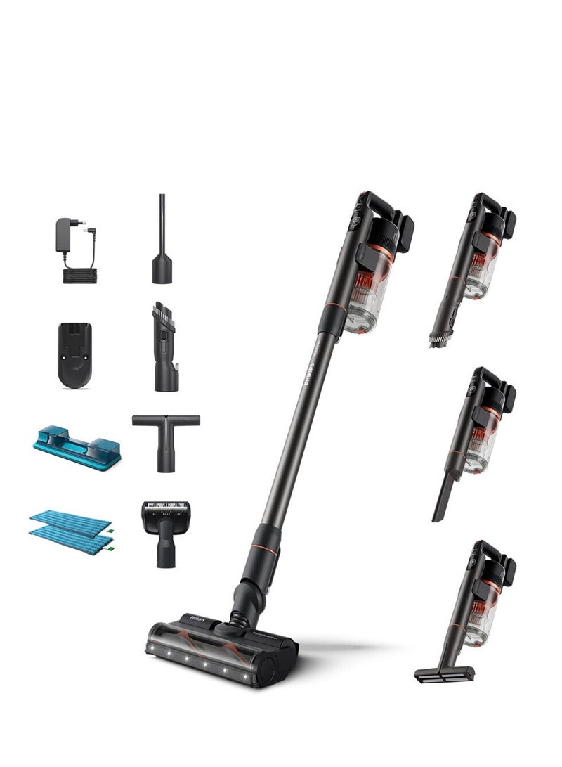 Philips 7000 Series Stick Vacuum Electric Broom,dry And Wet Use, 80min Run Time On Eco Setting, Pet Accessories, Anti Allergy Filter System 300 W XC7055/01 Black  - Image 2