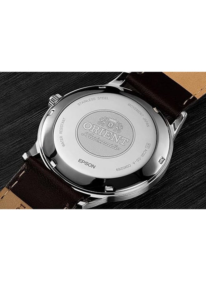 أورينت ساعة ميكانيكية كلاسيكية للرجال SAC0000EW0-B، قرص أبيض، 41 مم، مقاومة للماء حتى 30 متر - Image 3