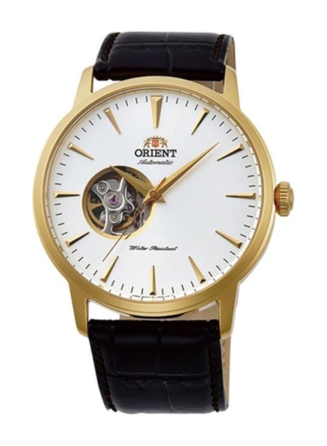 أورينت Boys' Mechanical Classic Men's Watch SAG02003W0, Open Heart, White Dial, 41mm, 50M WR 