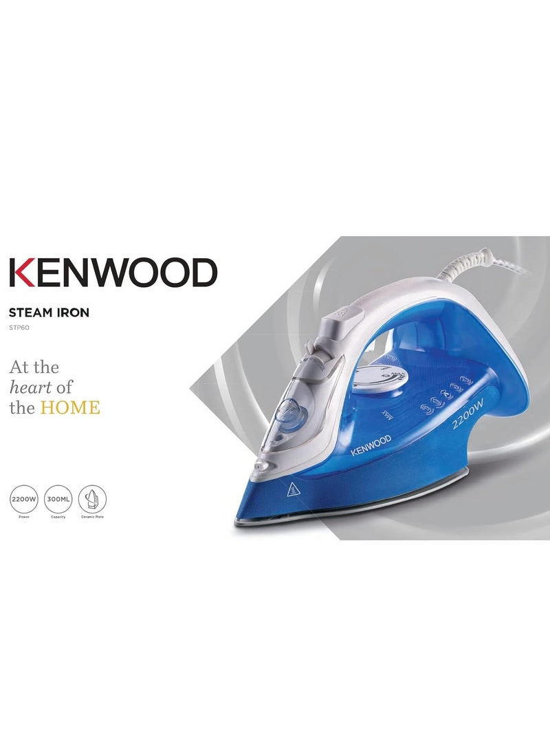 KENWOOD Steam Iron 2200W 300 ml 2200 W STP600.000WB Blue/White - Image 2