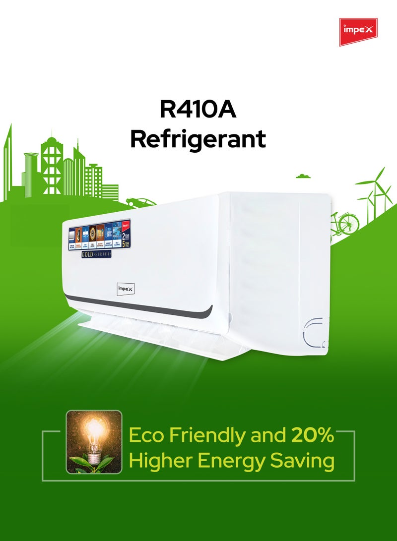 إمبكس 2 Ton Split Heating & Cooling Air Conditioner | 21000 BTU | 4D Air Flow | Turbo Cooling | 100% Copper Pipe | Hidden Display | R410A | T3 Compressor | Auto Restart | IM24S3MHSA IM24S3MHSA White  - Image 5