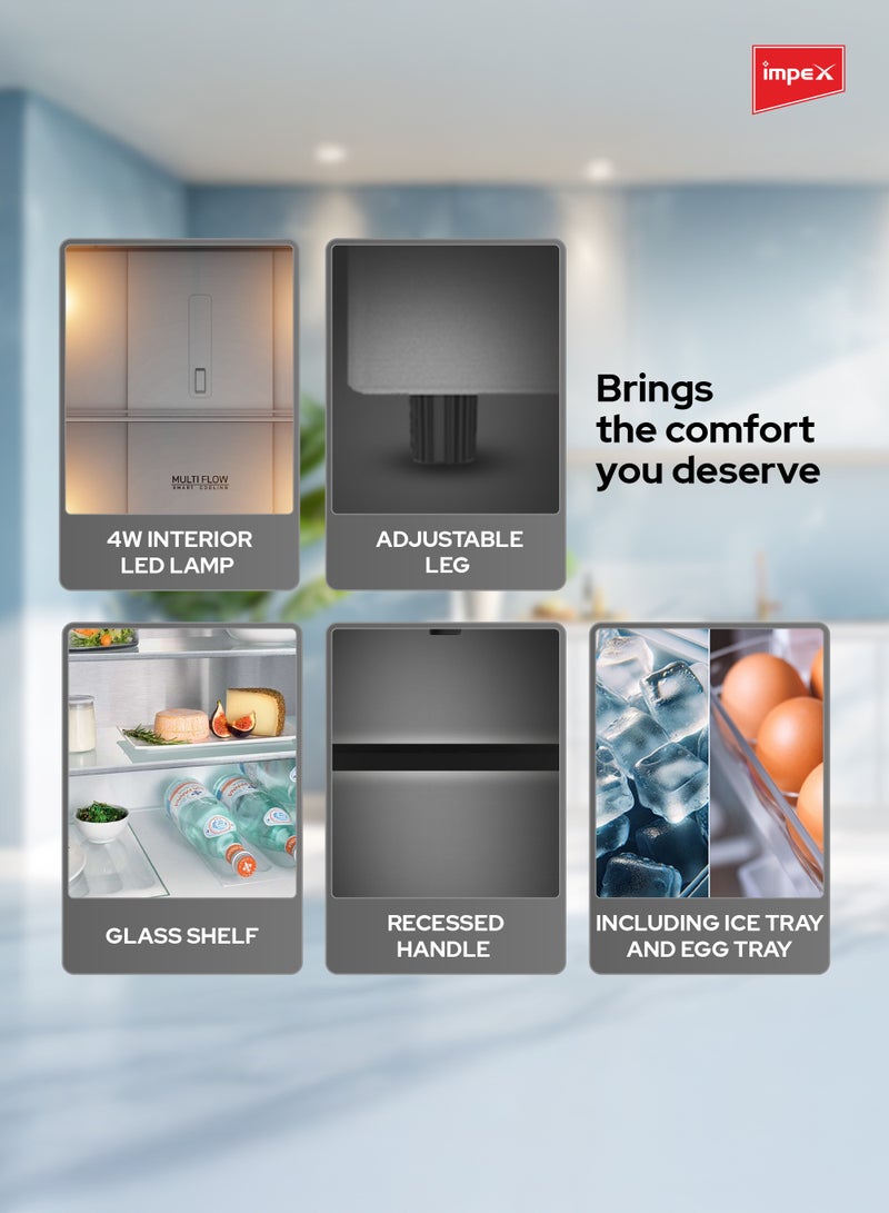 Double Door Inverter Refrigerator | 512L Capacity | Total No Frost | Digital Temp Control | Glass Shelves | Chiller Compartment | Fast Cooling | Inox Stainless Steel | IRF520SS 150 W IRF520SS Inox Stainless Steel