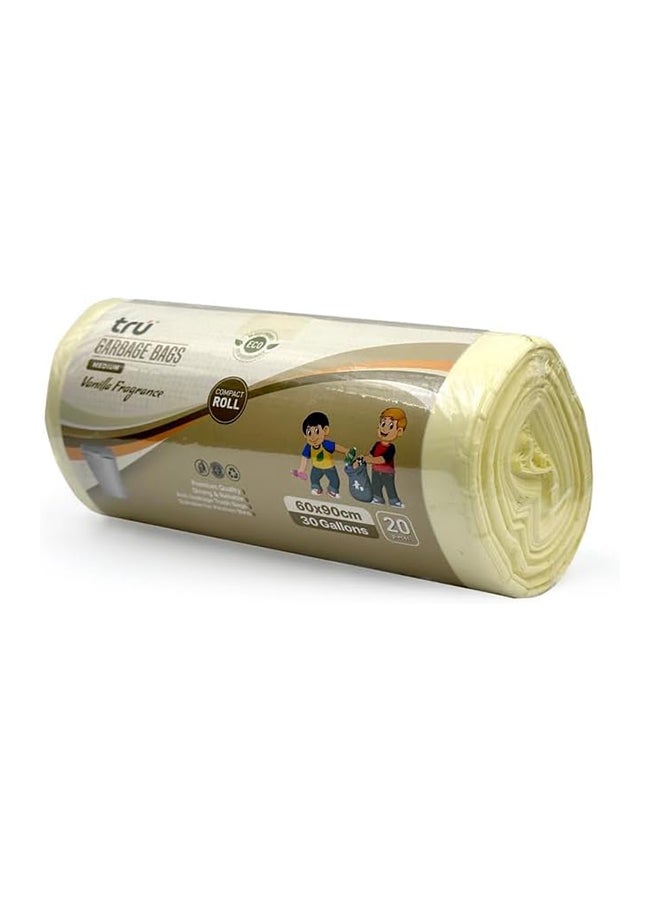 Tru Vanilla Scented Garbage Bags Compact Roll 60x90cm - Pack of 3 beige  - Image 3