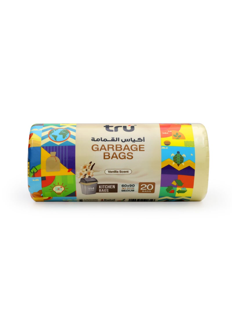 ترو Vanilla Scented Garbage Bags Compact Roll 60x90cm - Pack of 3 beige  - Image 2