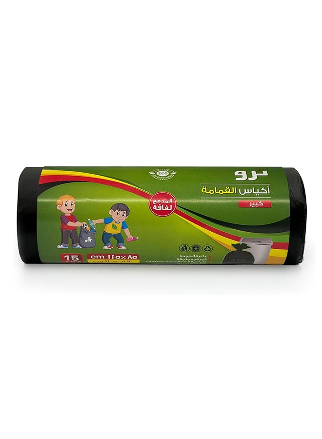 Tru Garbage Bags Roll Black 85x115cm 57 Gallon Large (Domestic bags) - 15 Bags black  - Image 2