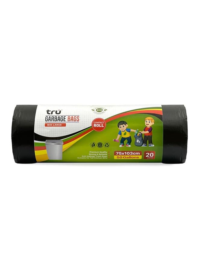 Tru Garbage Bags Compact Roll Black 75x103cm - Pack of 3 black  - Image 2
