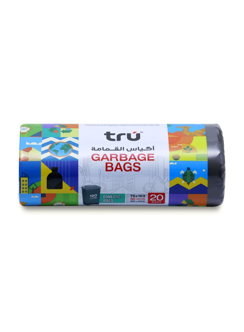 Tru Garbage Bags Compact Roll Black 75x103cm - Pack of 3 black  - Image 2