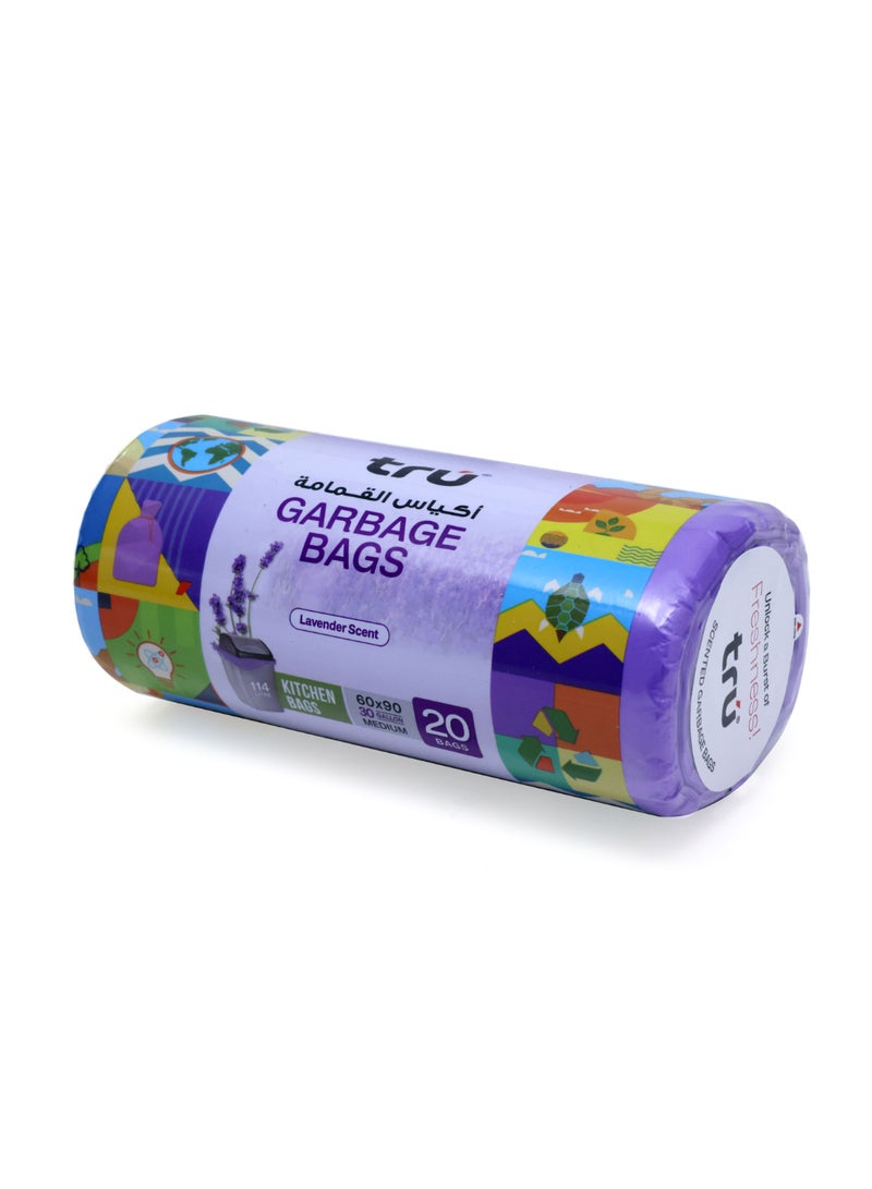 ترو Lavender Scented Garbage Bags Compact Roll 60x90cm - Pack of 3 purple  - Image 3