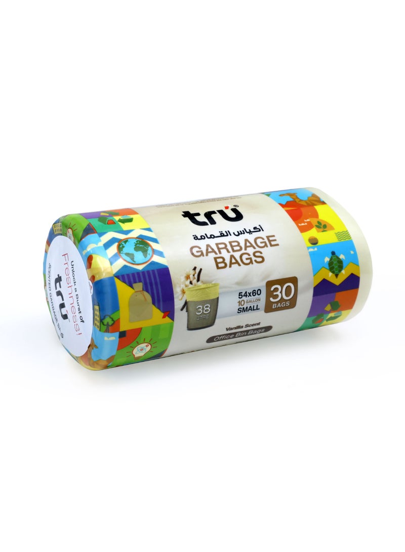 Tru Vanilla Scented Garbage Bags Roll 54x60cm 10Gallon 30pc beige  - Image 2