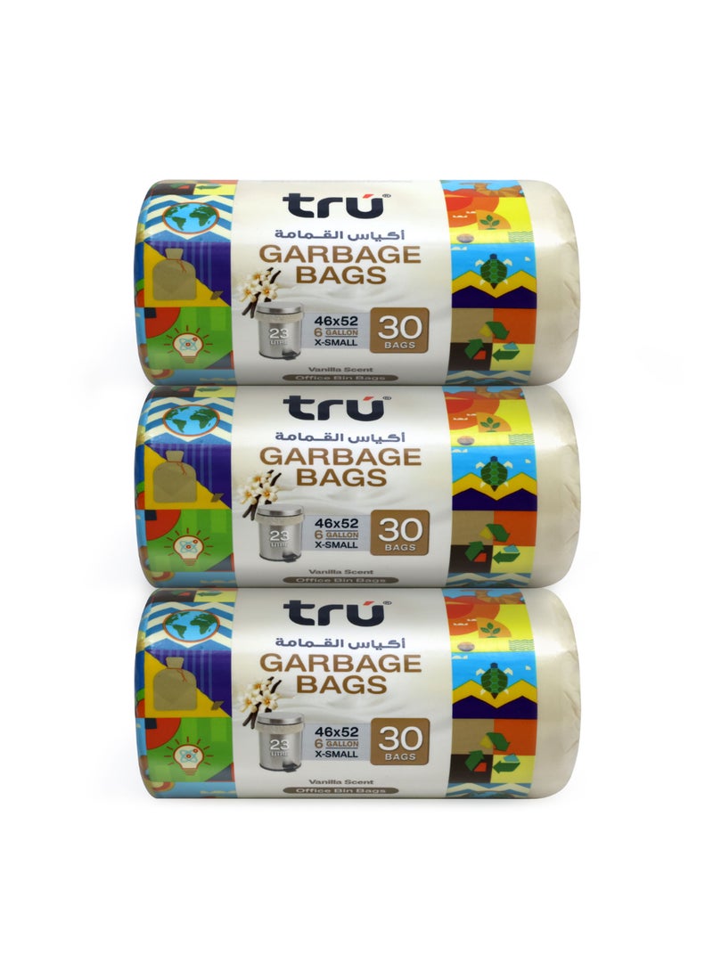 Tru Vanilla Scented Garbage Bags Compact Roll 46x52cm - Pack of 3 beige  - Image 1