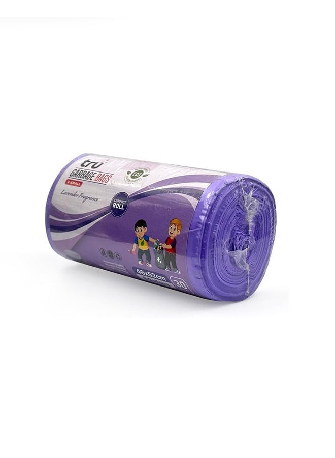 Tru Lavender Scented Garbage Bags Compact Roll 46x52cm - Pack of 3 purple  - Image 3
