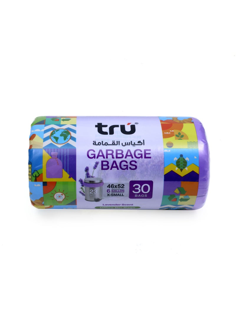 Tru Lavender Scented Garbage Bags Compact Roll 46x52cm - Pack of 3 purple  - Image 2