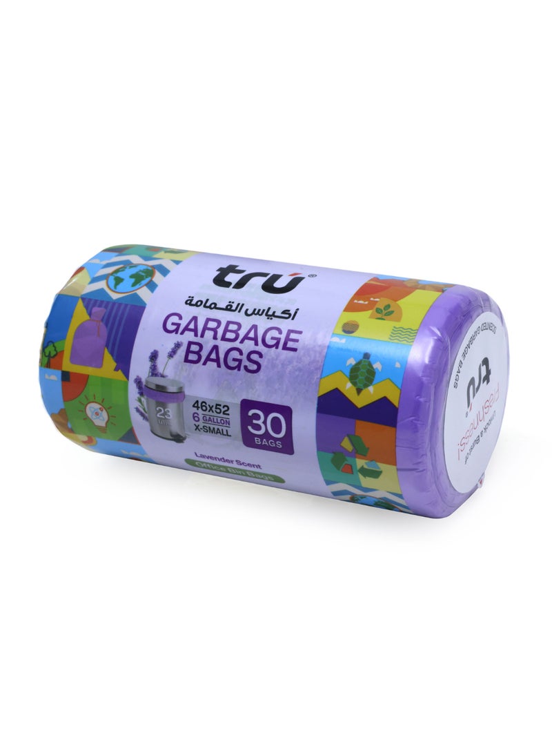Tru Lavender Scented Garbage Bags Compact Roll 46x52cm - Pack of 3 purple  - Image 3