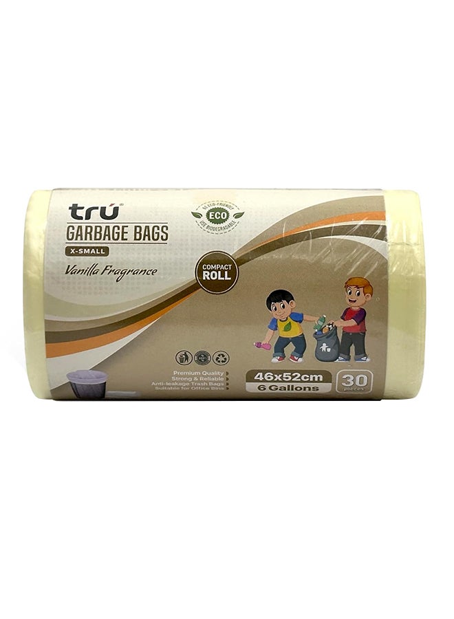 ترو Vanilla Scented Garbage Bags Roll 46x52cm 6 Gallon 30pc beige  - Image 1