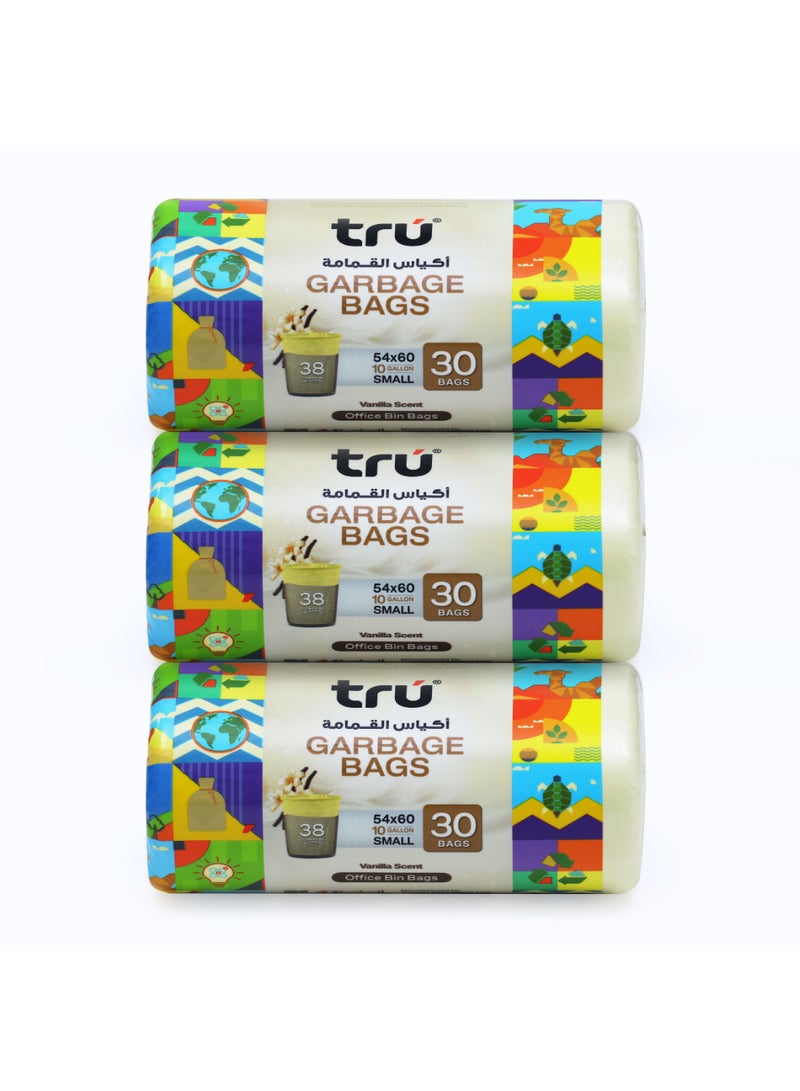 Tru Vanilla Scented Garbage Bags Compact Roll 54x60cm - Pack of 3 beige  - Image 1