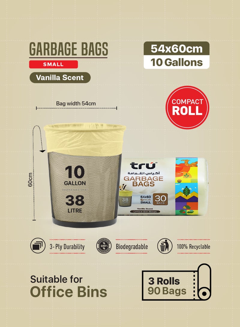 Tru Vanilla Scented Garbage Bags Compact Roll 54x60cm - Pack of 3 beige  - Image 4