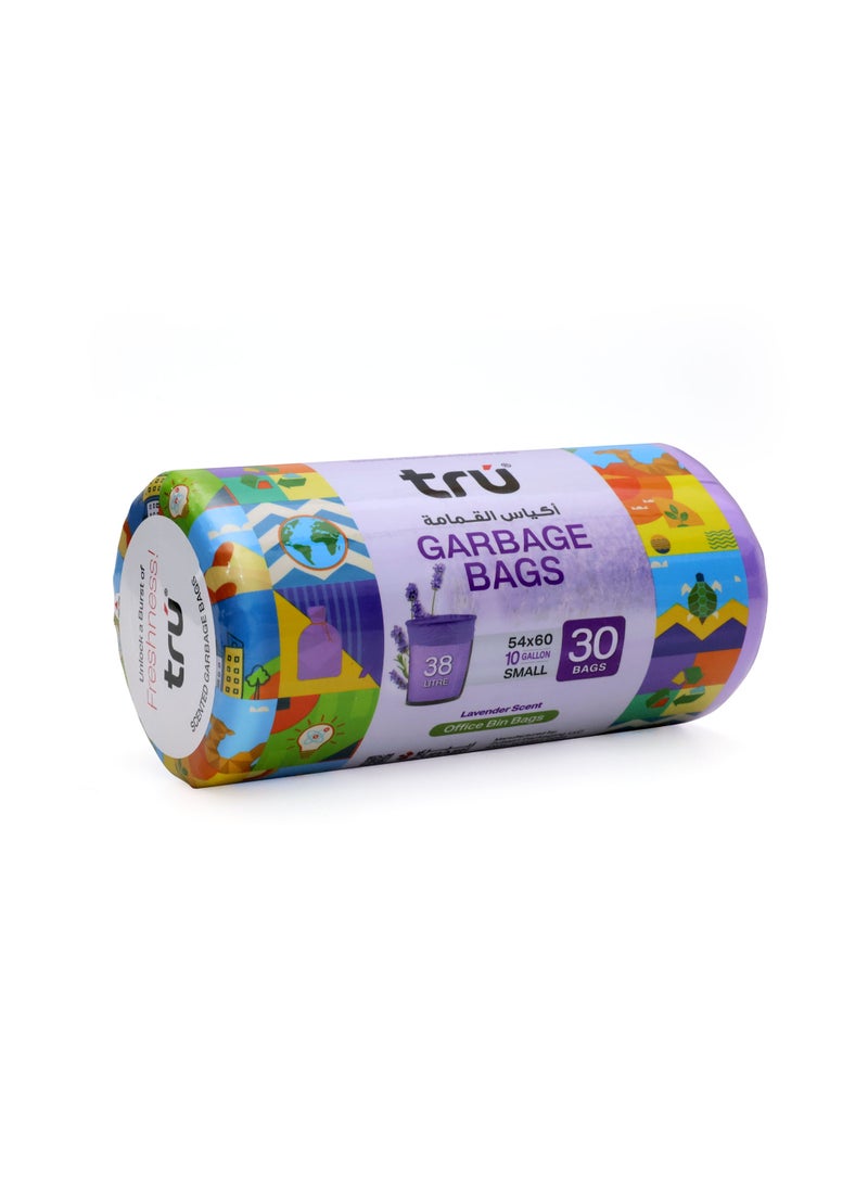 ترو Lavender Scented Garbage Bags Roll 54x60cm 10Gallon 30pc purple  - Image 2