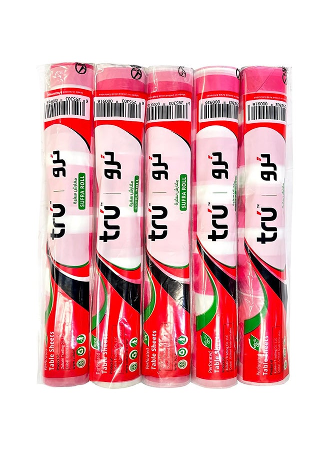 Tru Sufra Roll, Perforated Table Sheet, 5 Rolls, 100x100 cm x 5 Rolls Stripped  - Image 1
