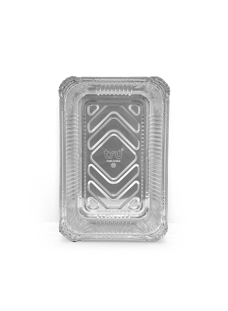 ترو Aluminum Containers with Lid - 8389, 10' Pcs  Size 14cmx 21cmx4cm silver  - Image 2
