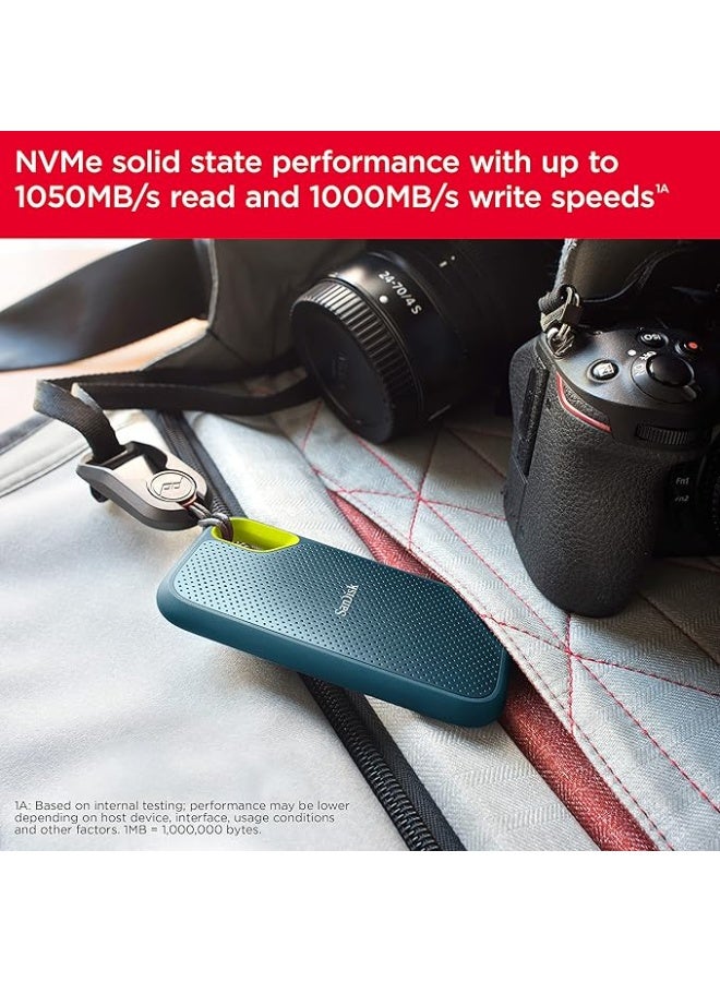 Sandisk SanDisk 2TB Extreme Portable SSD - Up to 1050MB/s, USB-C, USB 3.2 Gen 2, IP65 Water and dust Resistance, External Solid State Drive, Monterey - SDSSDE61-2T00-G25M 2 TB  - Image 3