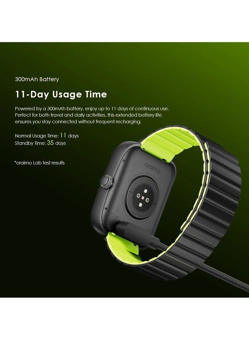 oraimo Watch Nova N 2.04''AMOLED 2.5D Smart Watch Green