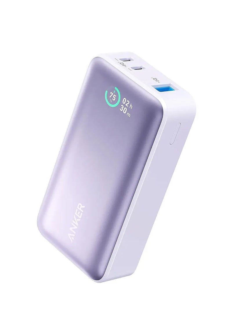 Anker 9800 mAh Power Bank, 533 (PowerCore 30W) With PD 30W Max Output, Power IQ 3.0 Portable Charger, Battery Pack For iPhone 14 Series, MacBook, Dell, Microsoft Surface, iPad Pro, And More - Purple  - Image 1