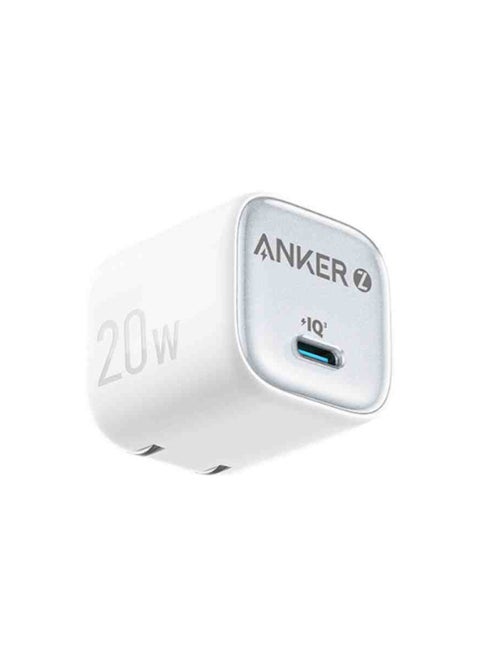 Zolo 1C Wall Charger Type-C 20 W Fast Charging, Improved Temperature Control, Small Design and Charge 3X Faster, Compatible With iPhone, iPad, Samsung - White