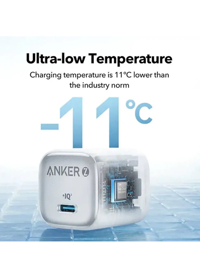 Anker - Zolo 1C Wall Charger Type-C 20 W Fast Charging, Improved Temperature Control, Small Design and Charge 3X Faster, Compatible With iPhone, iPad, Samsung - White - Image 1