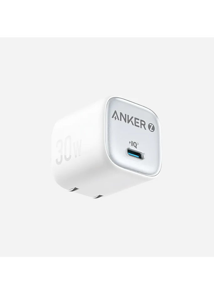 آنكر Zolo 1C Wall Charger Type-C 30W Fast Charging, Improved Temperature Control, Small Design And Charge 3X Faster, Compatible With iPhone, iPad, Samsung - White  - Image 1