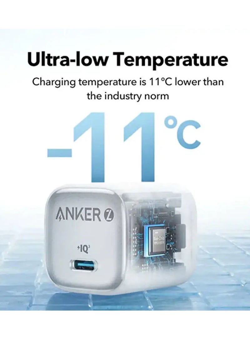 آنكر Zolo 1C Wall Charger Type-C 30W Fast Charging, Improved Temperature Control, Small Design And Charge 3X Faster, Compatible With iPhone, iPad, Samsung - White  - Image 3