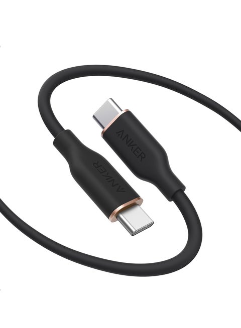 USB C Cable, 240W USB C to USB C Flow Cord, Type C Charger Fast Charging for iPhone 16 Series, MacBook Pro 2020, and More (USB 2.0, 6FT) - Black