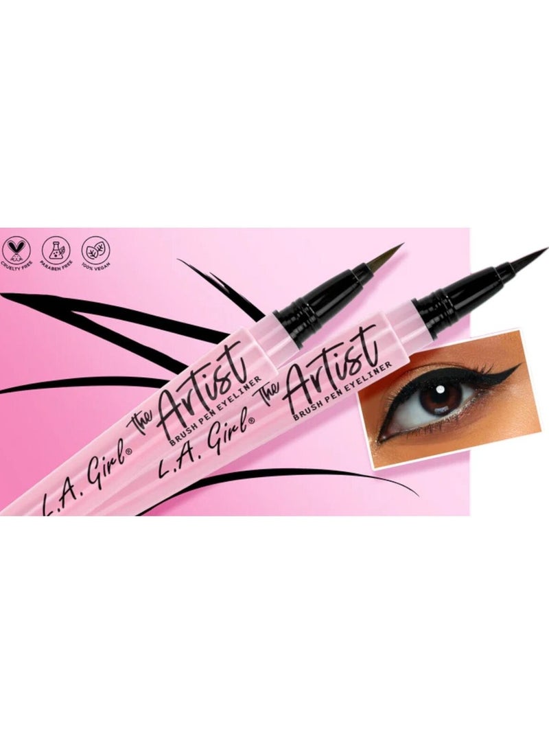 لا جيرل The Artist Brush Pen Eyeliner Inky Black  - Image 5
