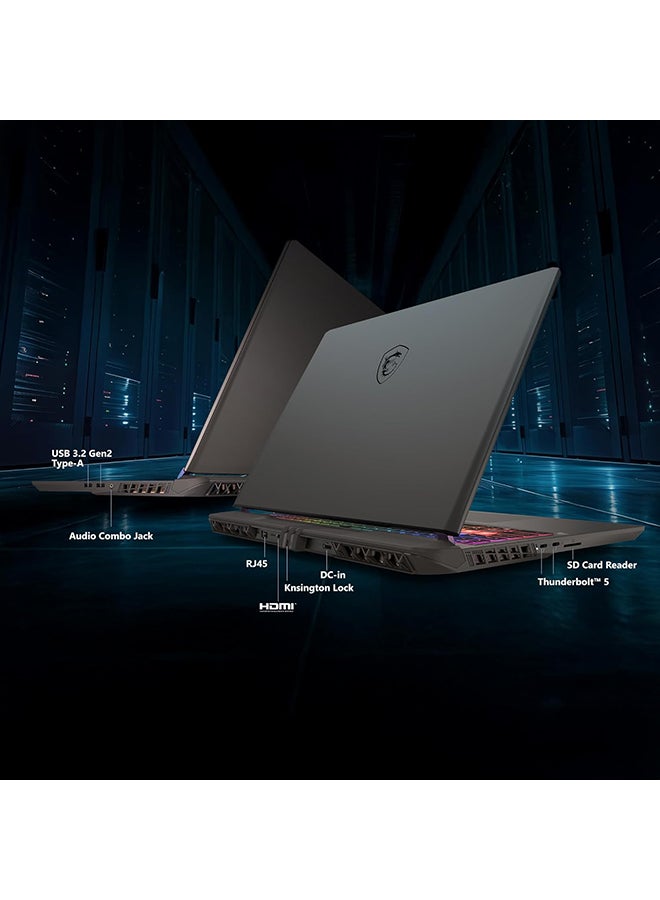 MSI Vector 16 HX AI A2XWHG Gaming Laptop With 16-Inch QHD+ Display, Intel Core Ultra 9 275HX Processor/32GB RAM/1TB SSD/12GB NVIDIA GeForce RTX 5070 Ti Graphics Card/Windows 11 English Gray  - Image 2